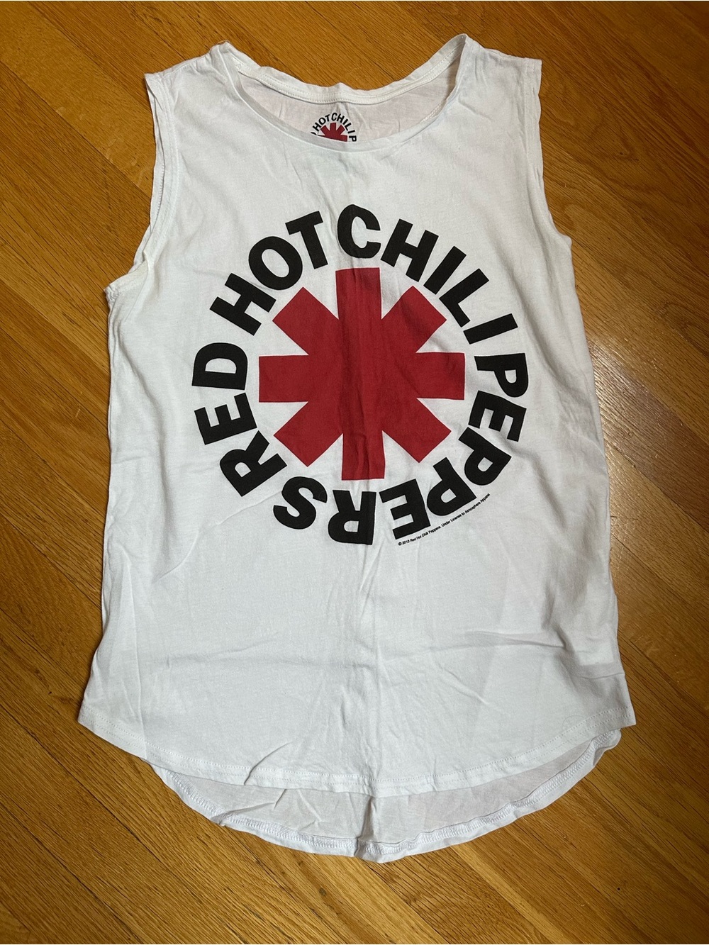 Red Hot Chili Peppers White Tank with Red Asterisk Graphic Size Medium